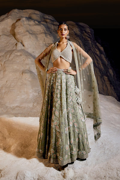 Stone Green Lehenga Set