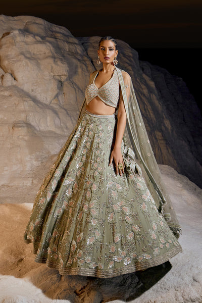 Stone Green Lehenga Set