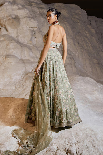 Stone Green Lehenga Set