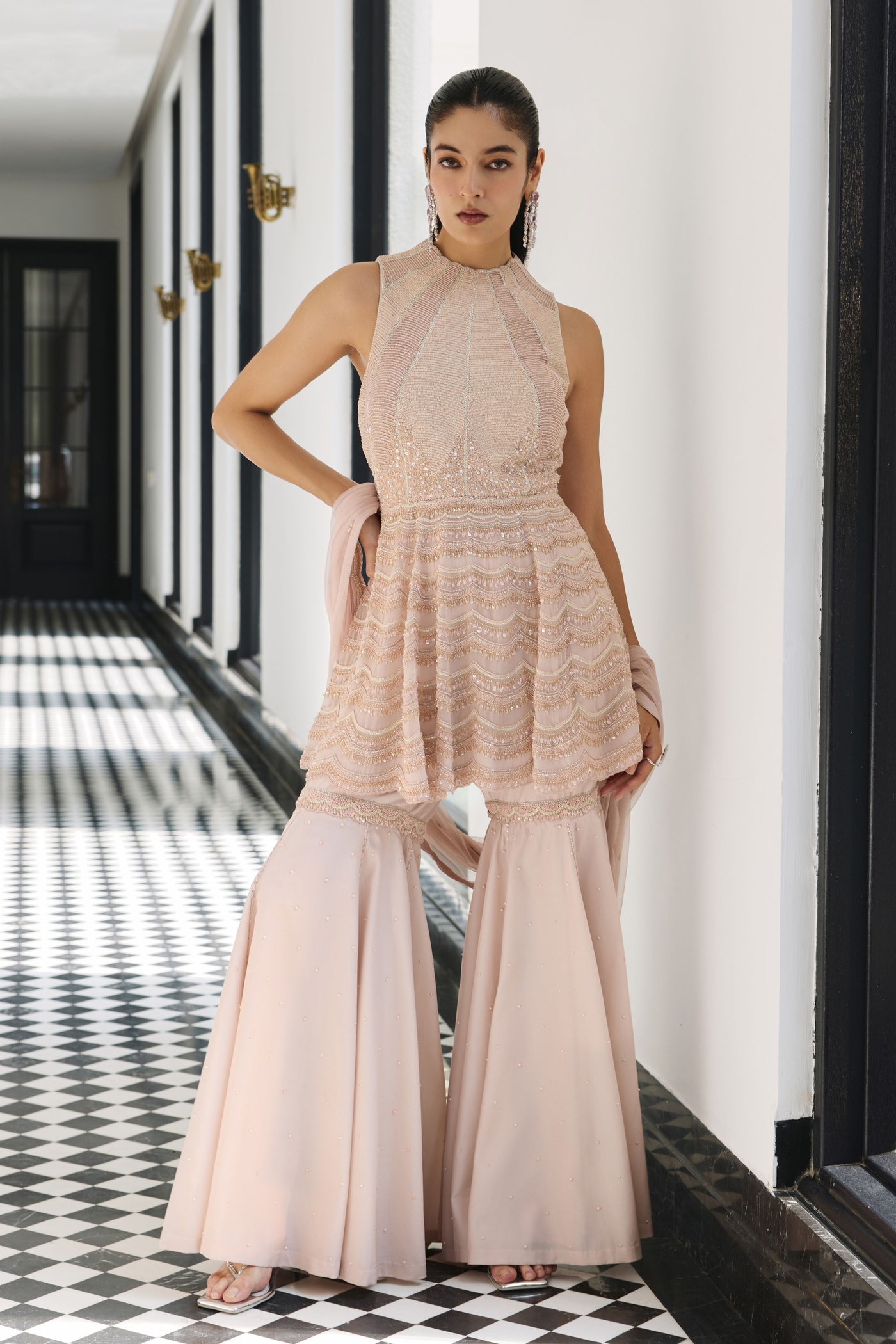 Veiled Rose Peplum Set