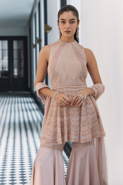 Veiled Rose Peplum Set