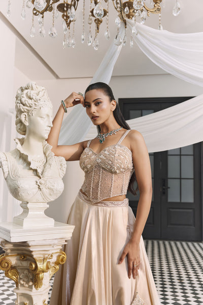 Ivory Corset Lehenga