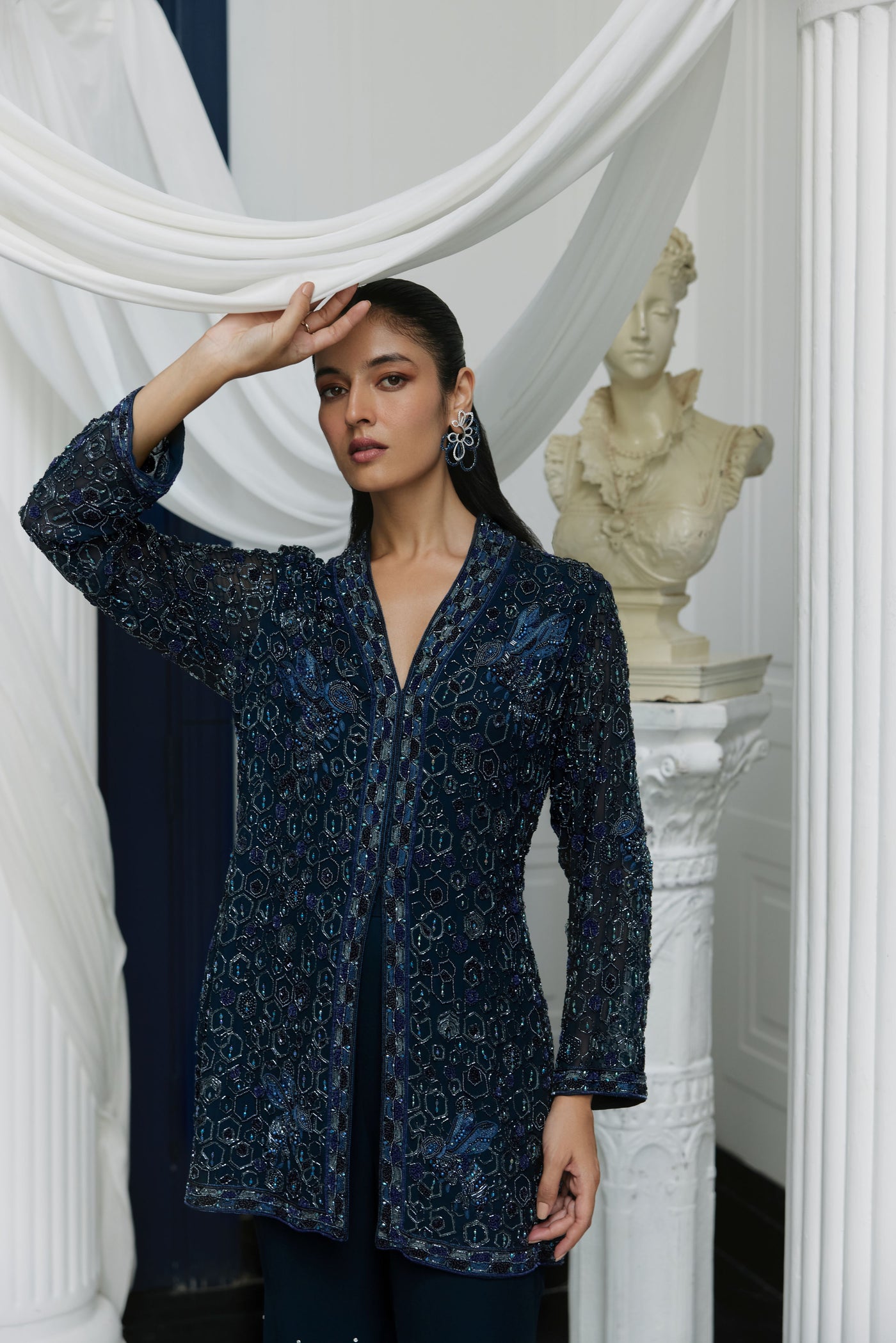 Monaco Blue Jacket & Flare Pant Set