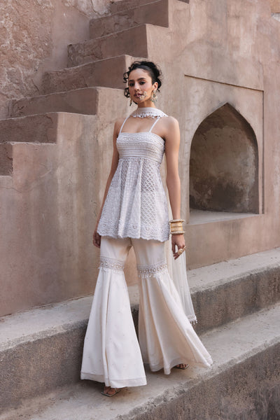 Ivory Peplum Set