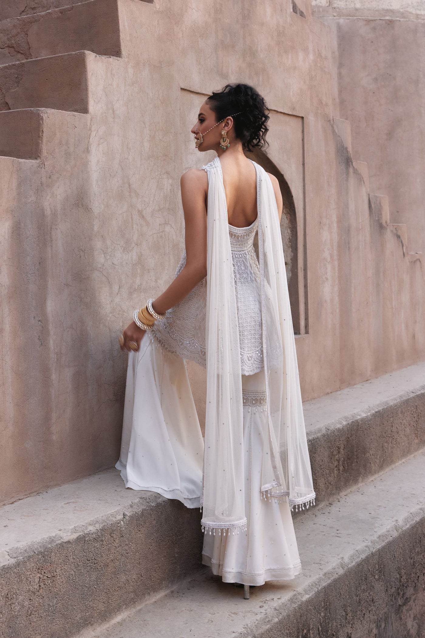 Ivory Peplum Set