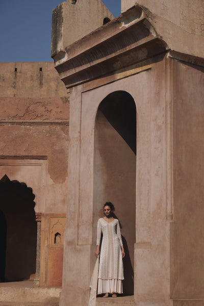 Ivory Elongated Kurta Set