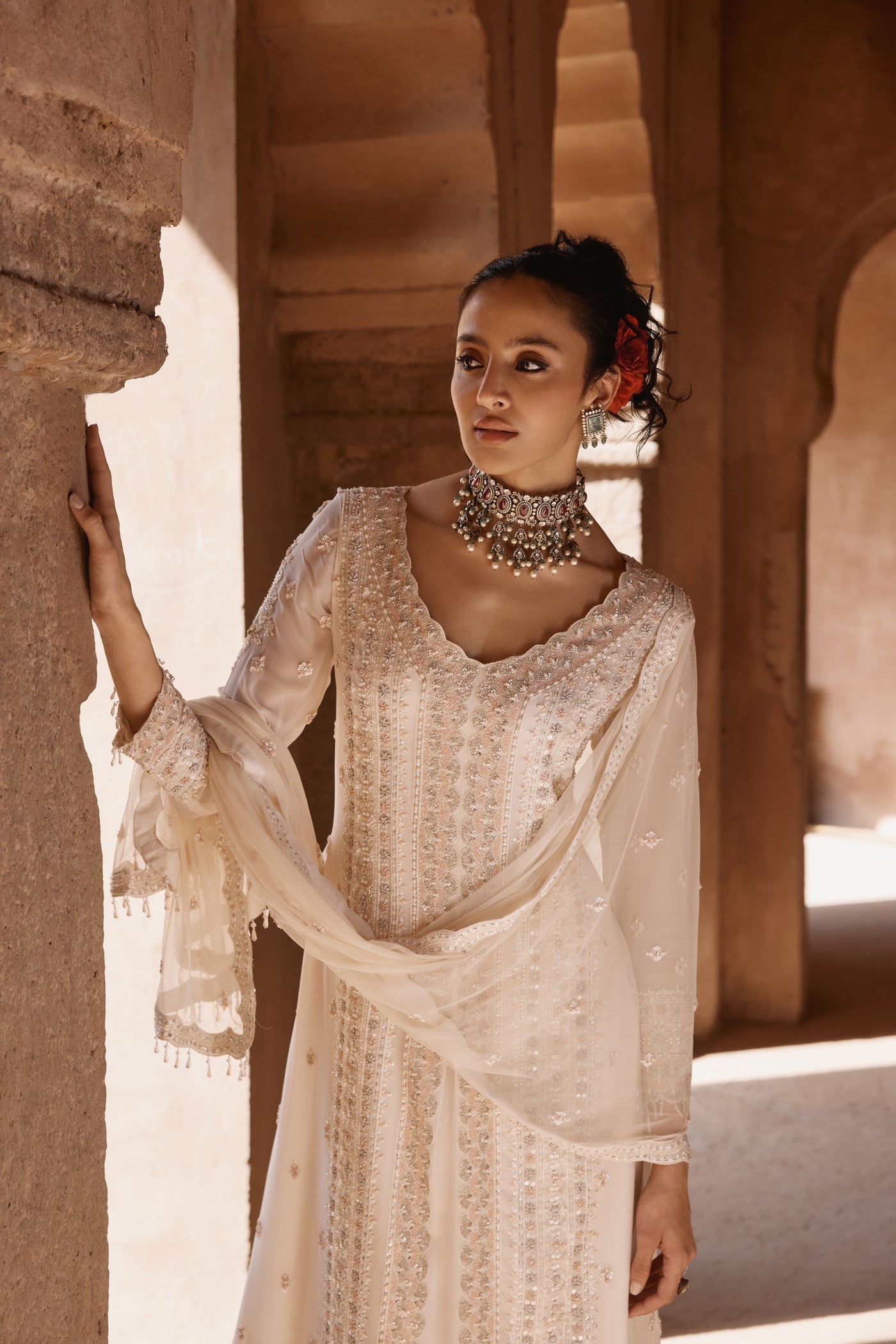 Ivory Elongated Kurta Set
