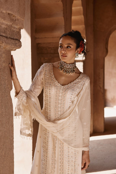 Ivory Elongated Kurta Set