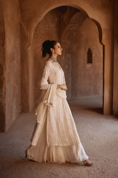 Ivory Elongated Kurta Set