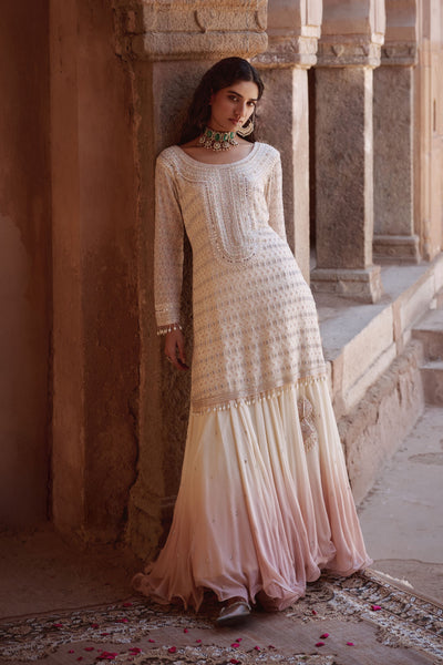 IVORY SHORT KURTA SET