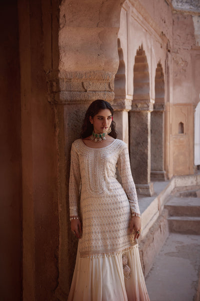 IVORY SHORT KURTA SET