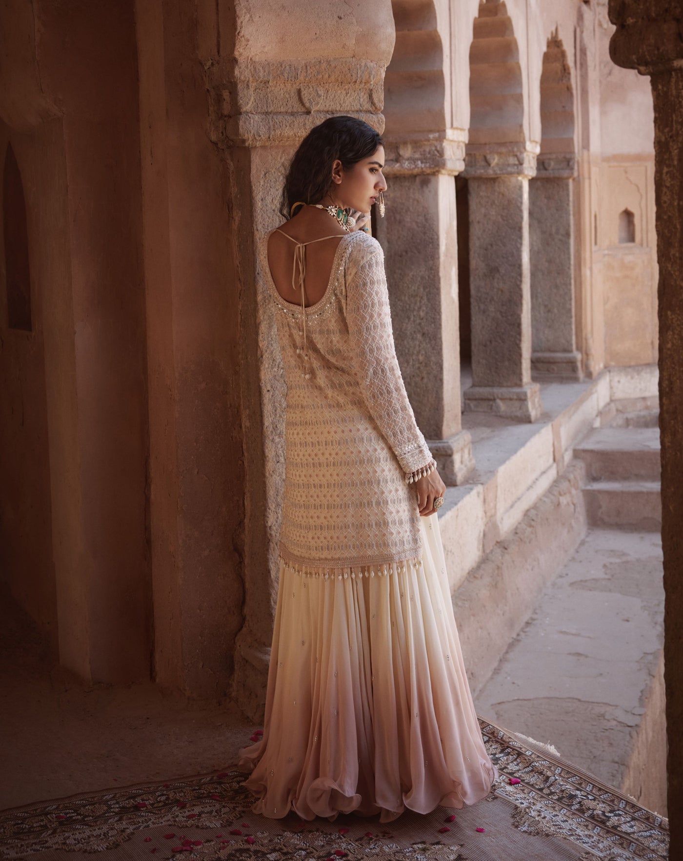 IVORY SHORT KURTA SET