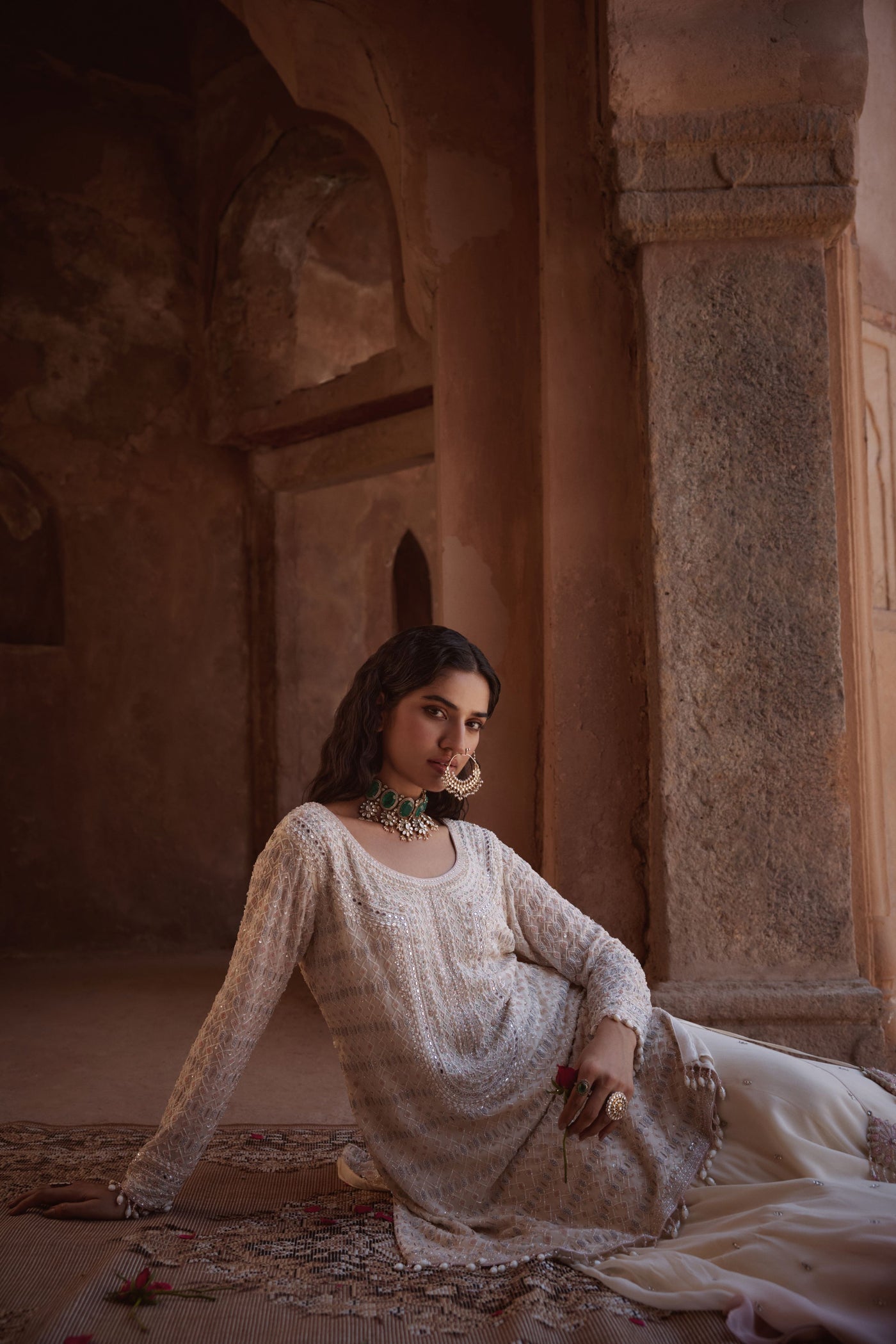 IVORY SHORT KURTA SET