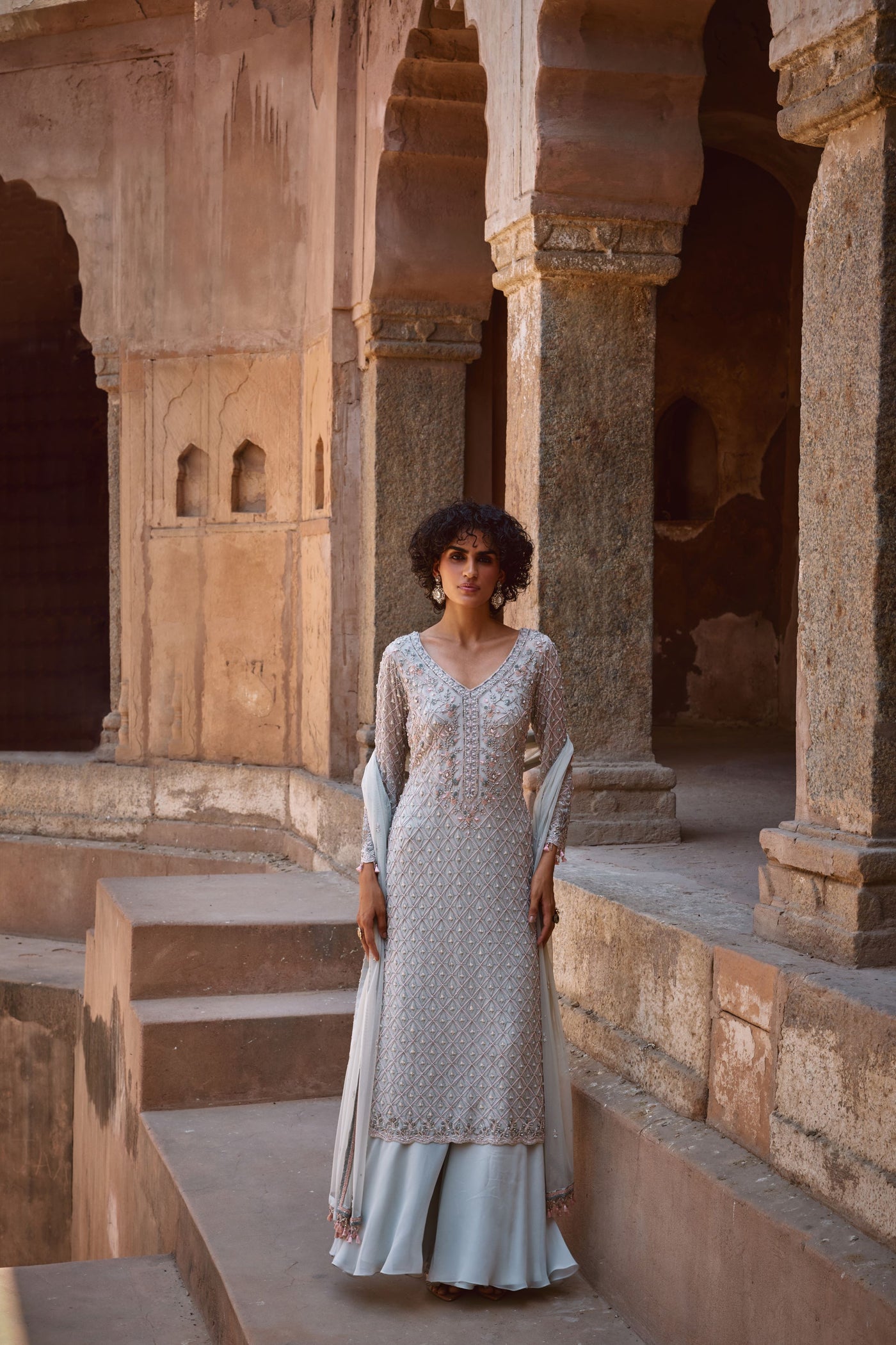 Ice Blue Kurta Set