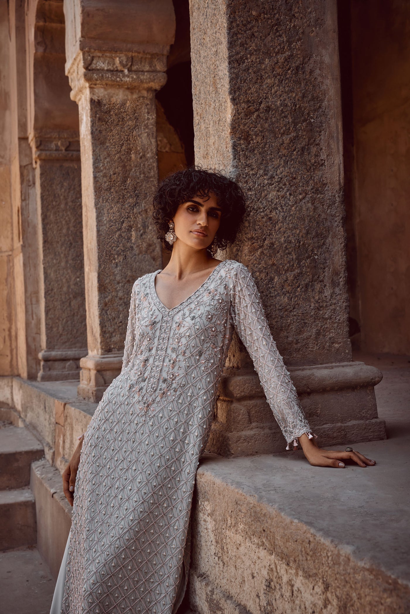 Ice Blue Kurta Set