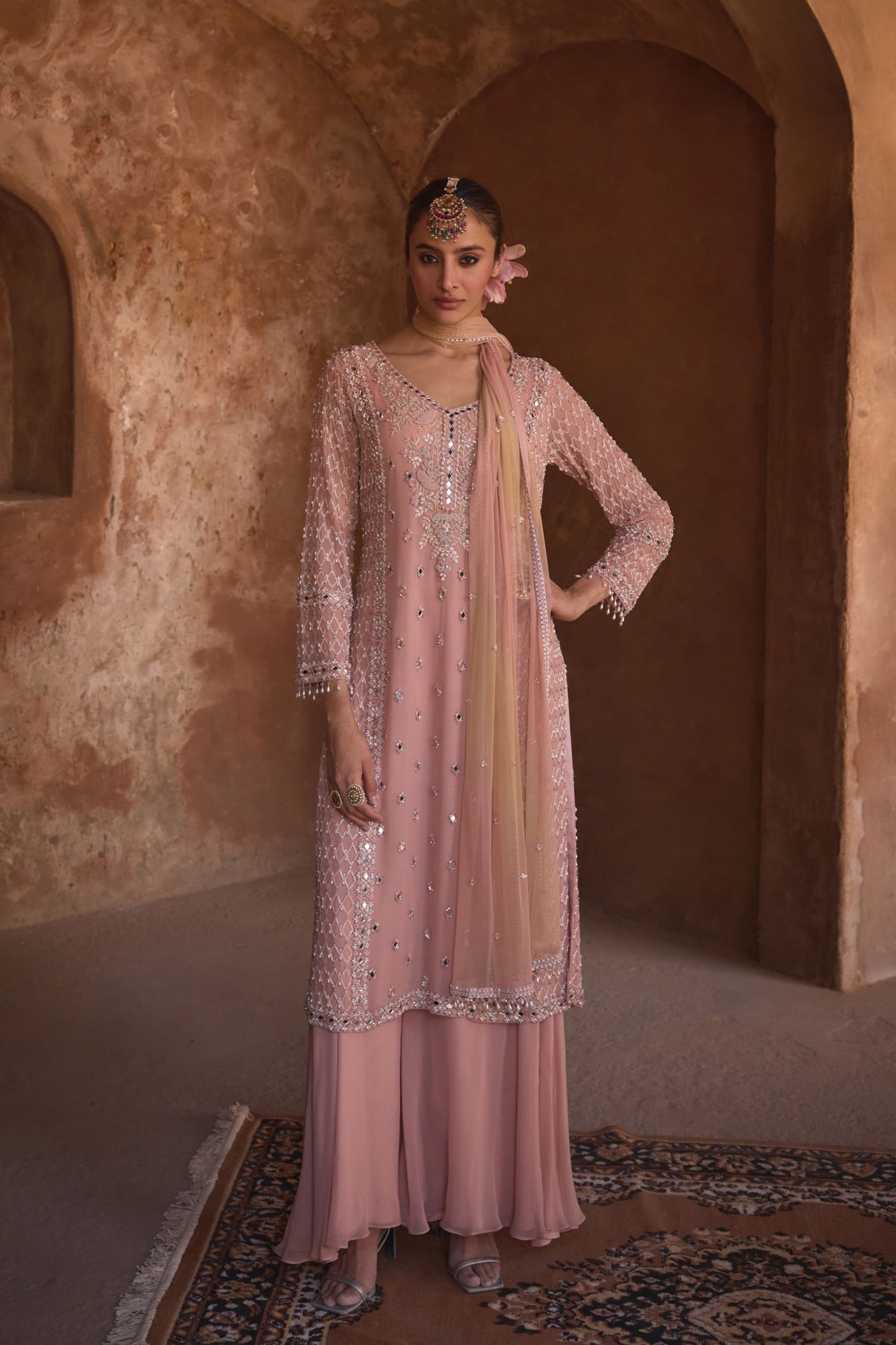 Powder Pink Kurta Set