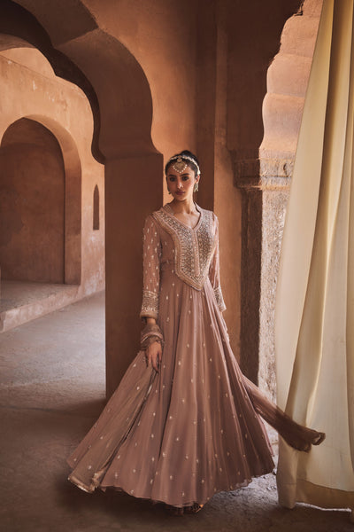 Nude Pink Anarkali Set