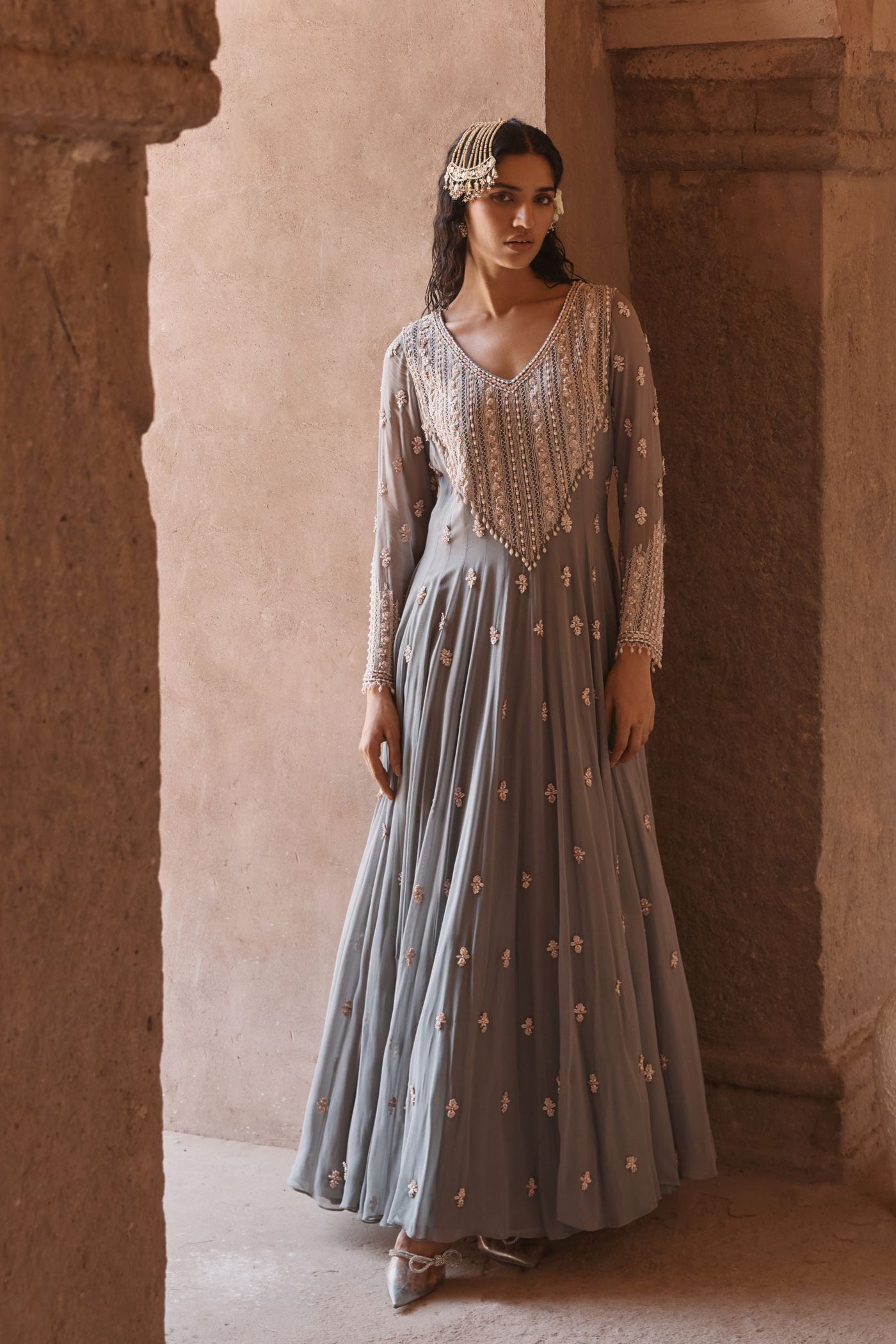 Sage Green Anarkali Set