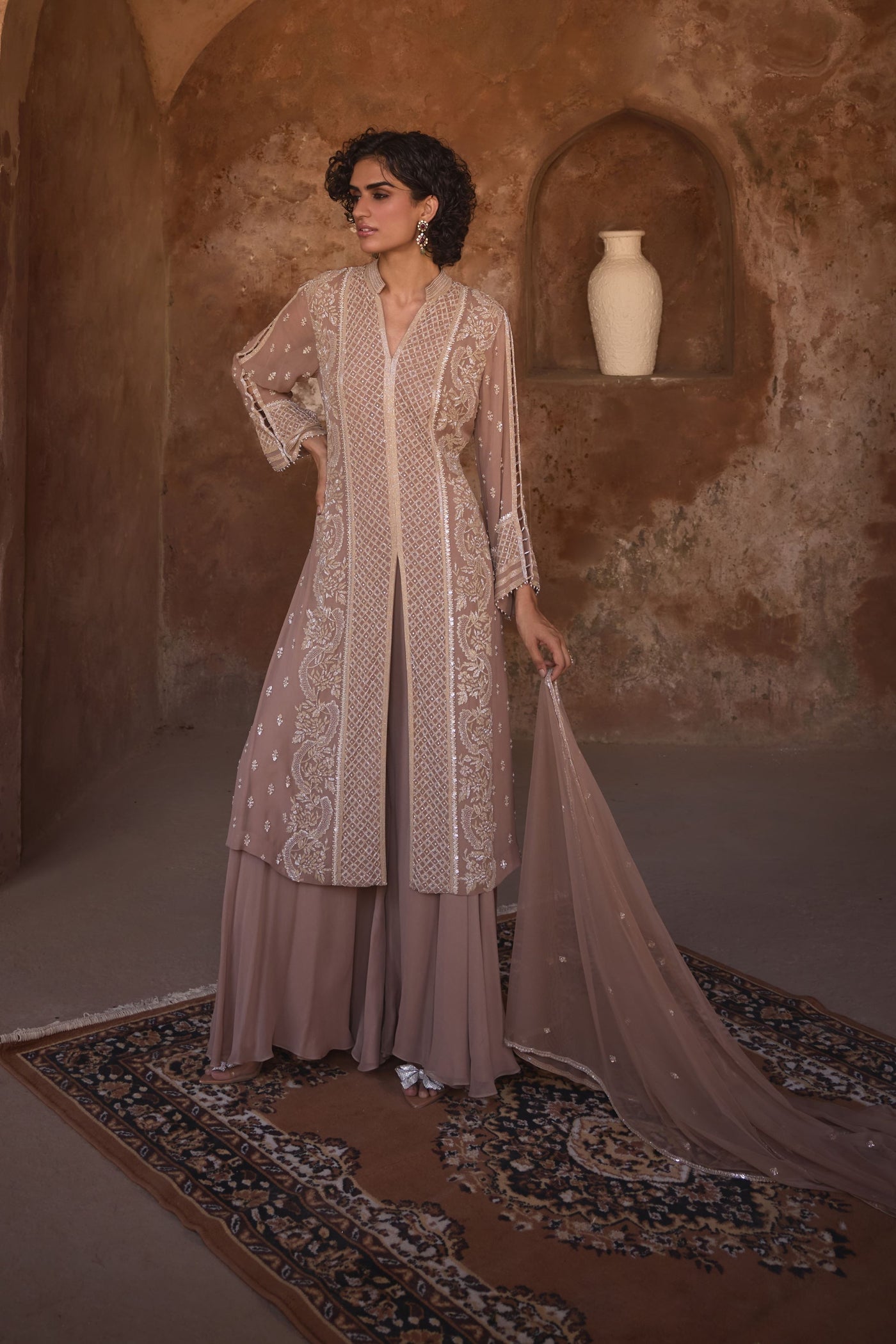 Mud Peach Kurta Set