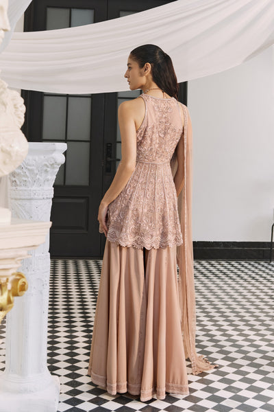 Sand Beige Peplum Set
