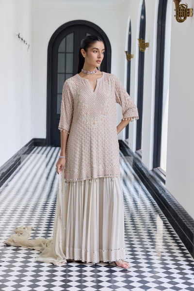 Smoke Ivory Kurta Set