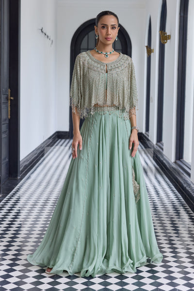 Ash Green Cape Set