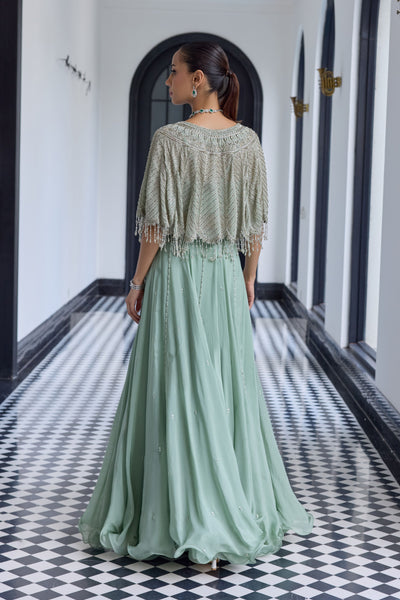 Ash Green Cape Set