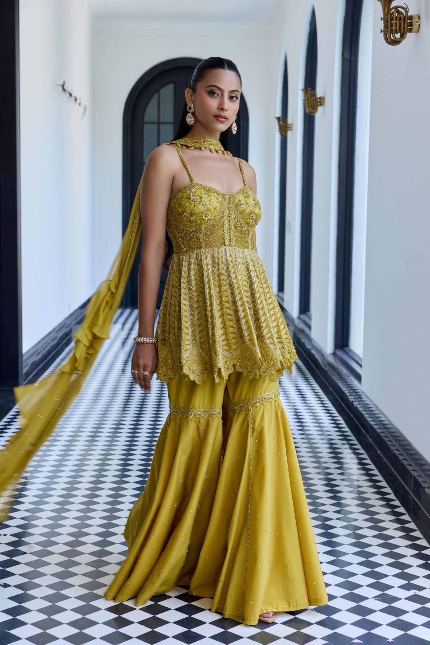 Lime Green Peplum Set