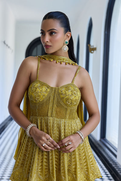 Lime Green Peplum Set