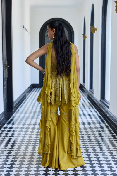 Lime Green Peplum Set