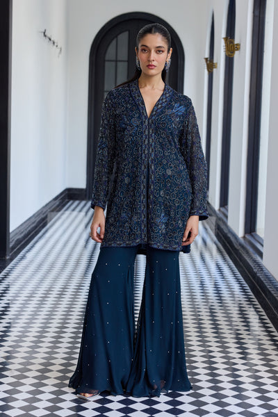 Monaco Blue Jacket & Flare Pant Set