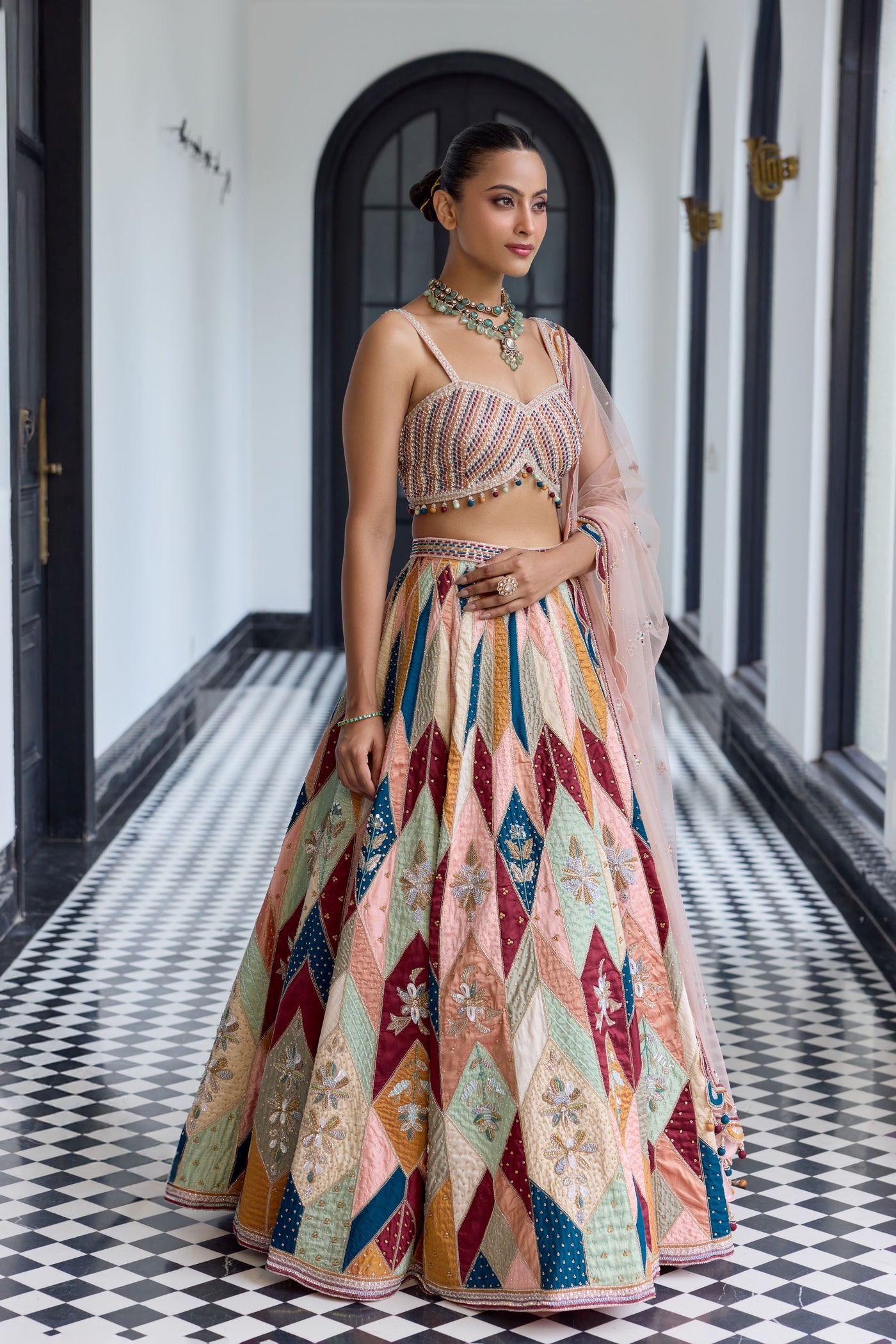 Veiled Rose Silk Lehenga Set