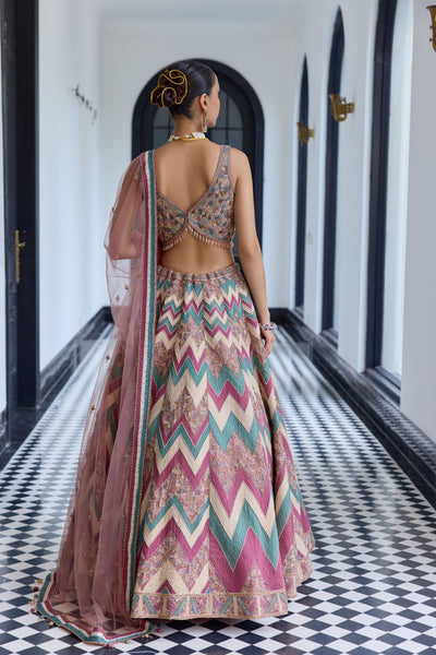Royal Zig Zag Chevron Lehenga Set