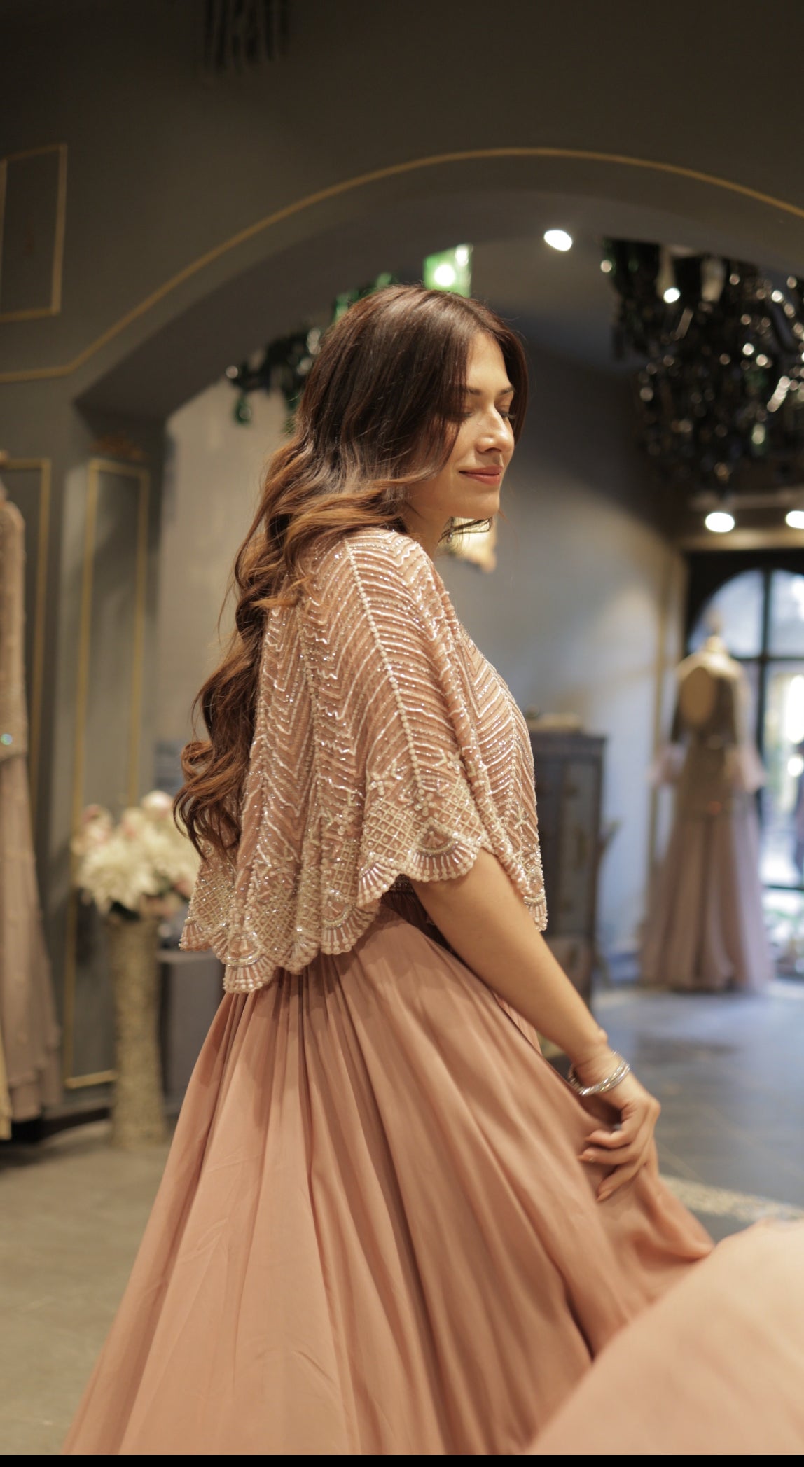 Yashika Khatri in our  Pastel Pink Cape Set