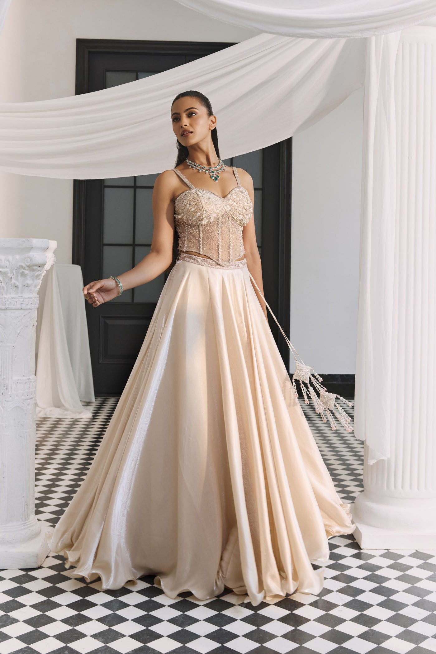 Ivory Corset Lehenga