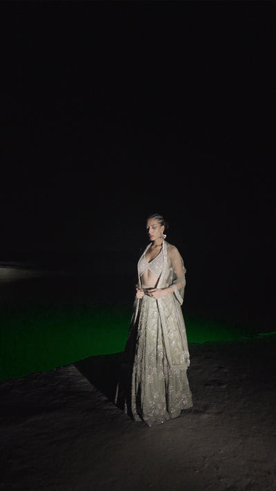 Stone Green Lehenga Set
