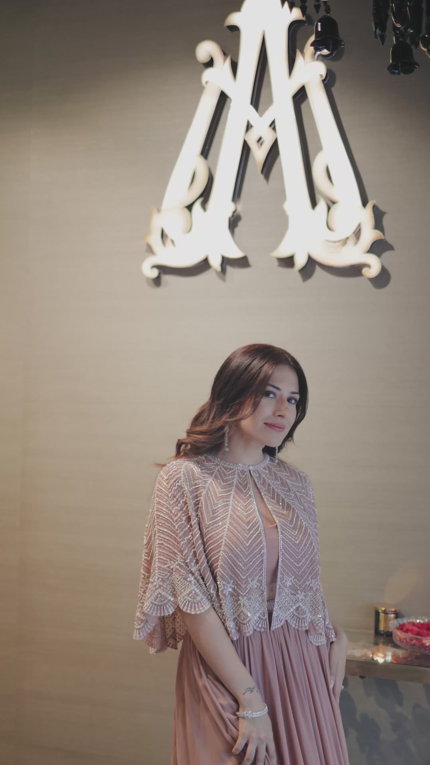 Yashika Khatri in our  Pastel Pink Cape Set
