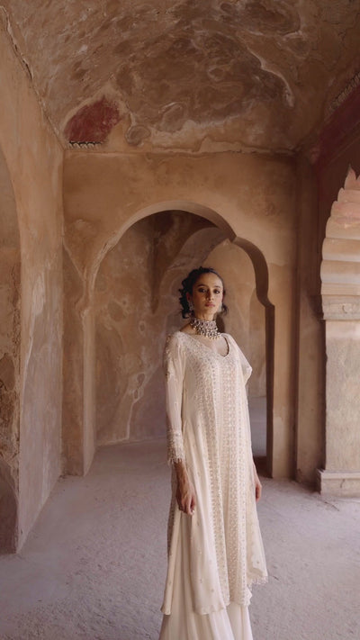 Ivory Elongated Kurta Set
