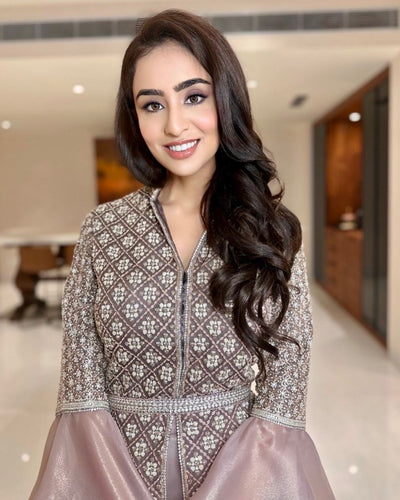 Musskan Sethi in our PRIMROSE PINK PEPLUM SET