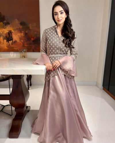 Musskan Sethi in our PRIMROSE PINK PEPLUM SET