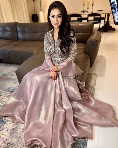 Musskan Sethi in our PRIMROSE PINK PEPLUM SET