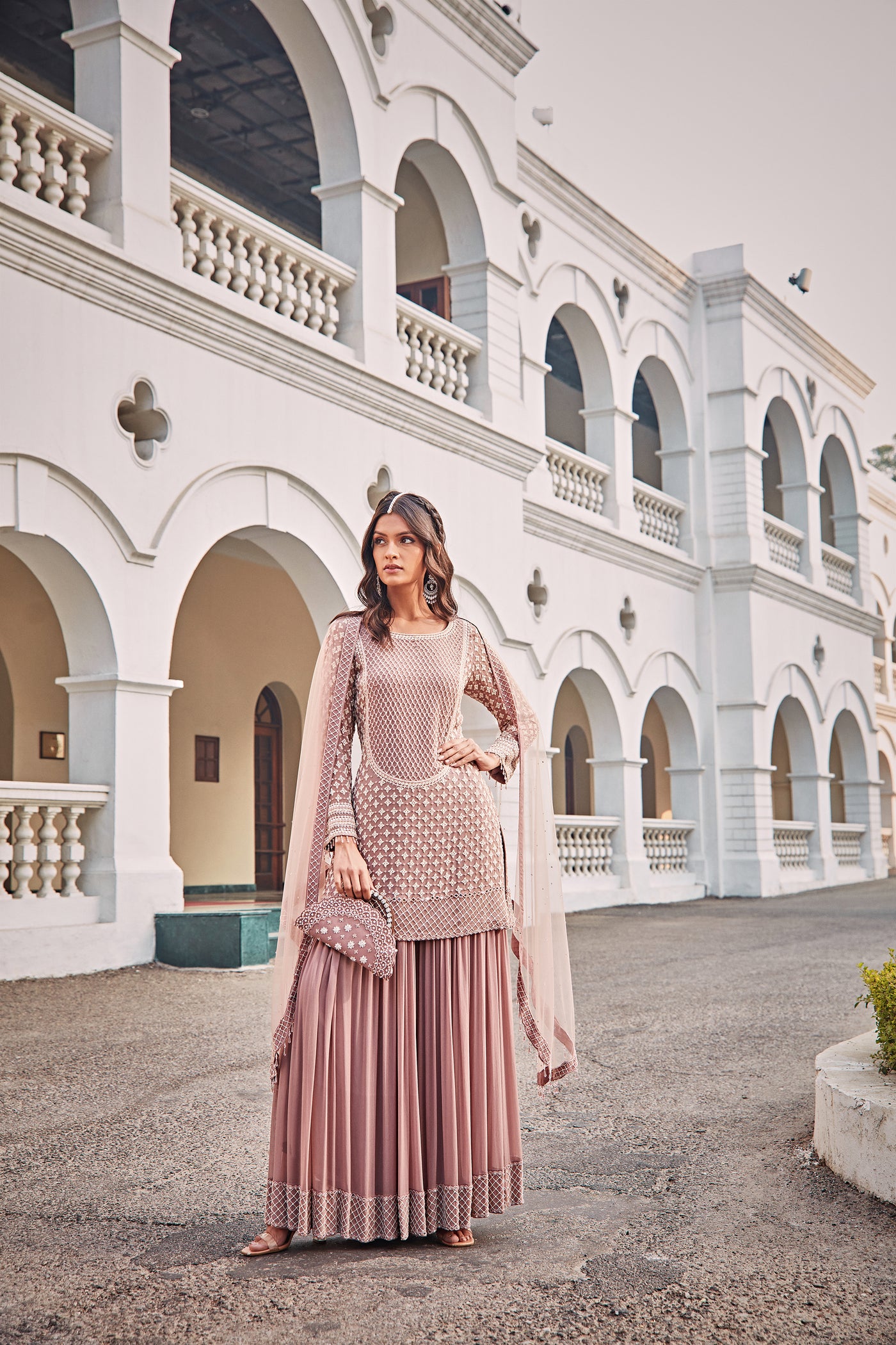 Rose Dust Short Kurta Set