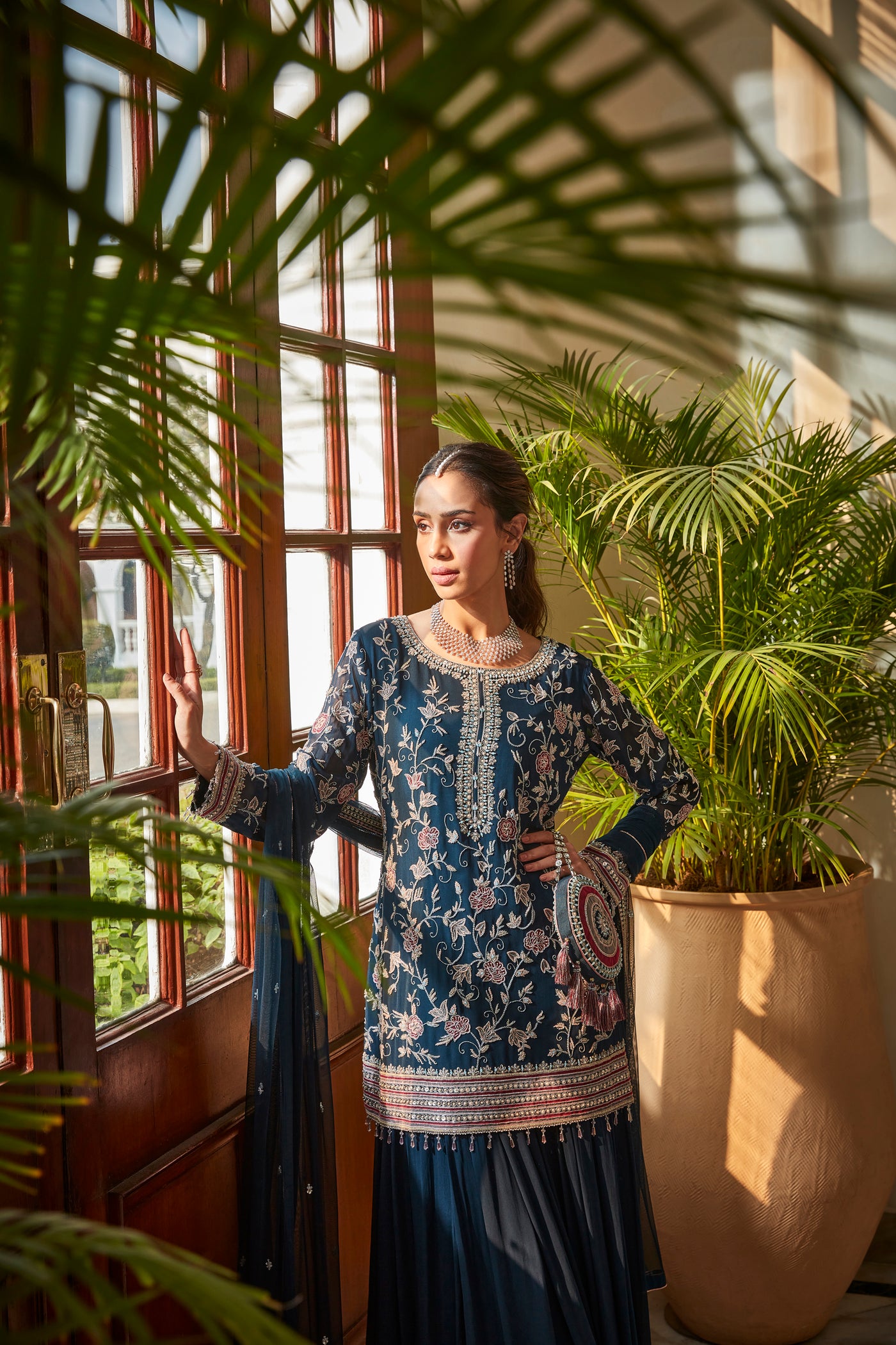 Royal Blue Short Kurta Set