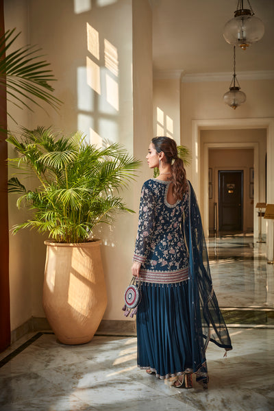 Royal Blue Short Kurta Set