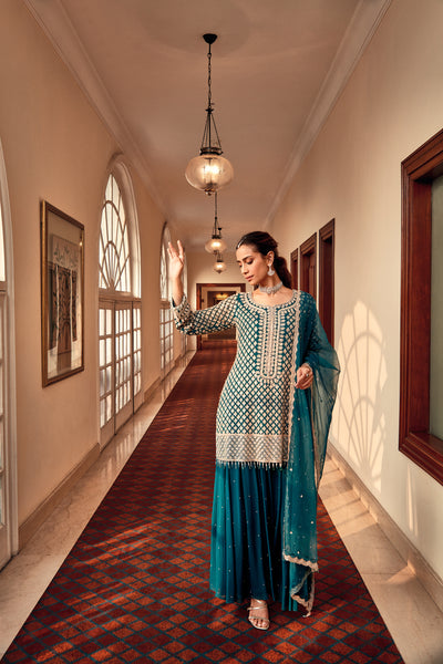 Bottle Green Short Kurta Set