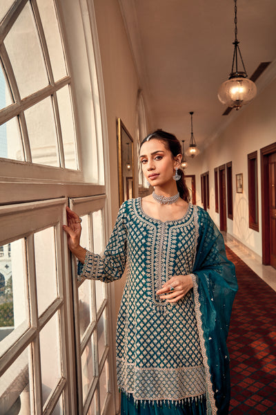 Bottle Green Short Kurta Set