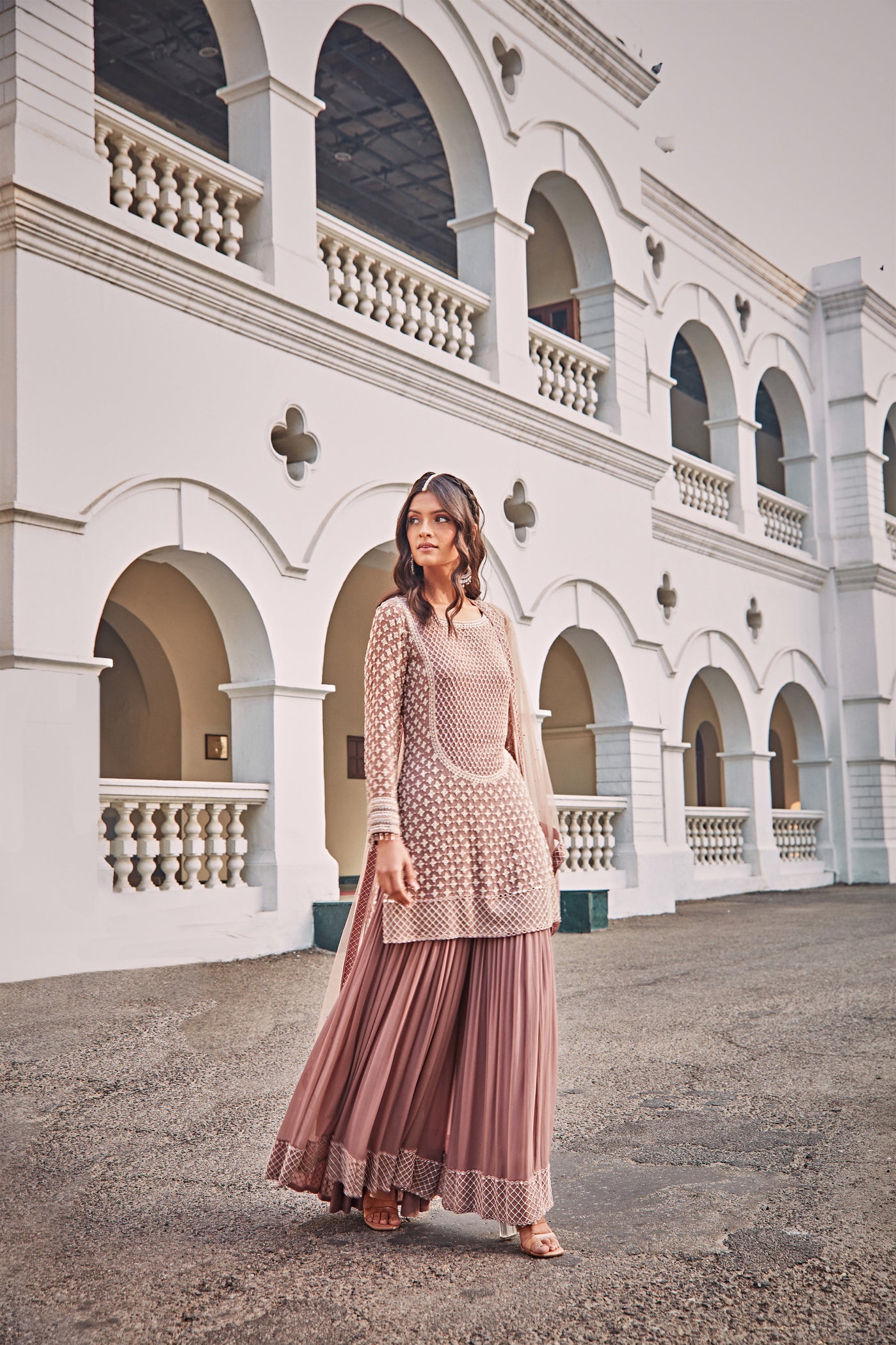 Rose Dust Short Kurta Set